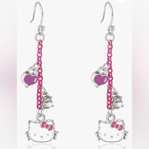Hello Kitty Sanrio Pink Bow  Dangle Earrings Jewelry Kids Girls My Melody Cat